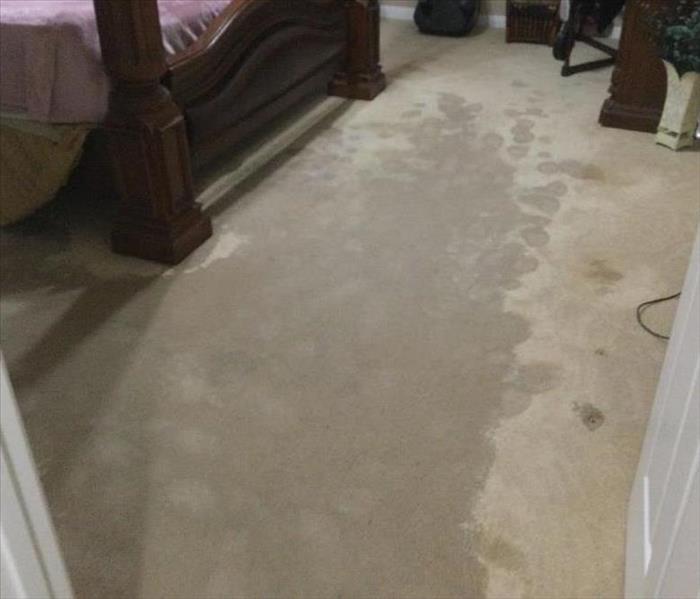water spots on floor of bedroom
