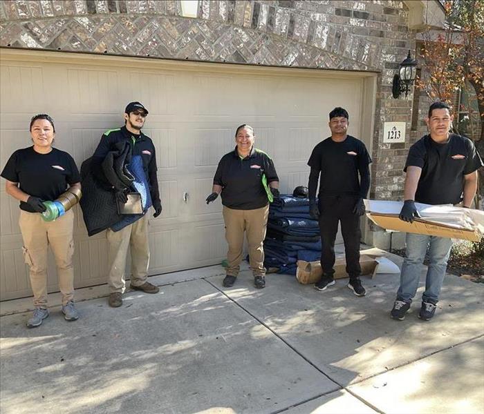 Employees on a job site. 